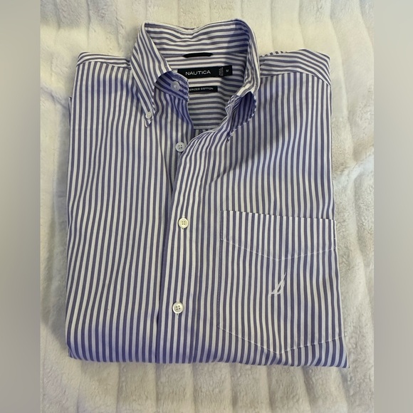 Nautica Other - NAUTICA - MERCERIZED COTTON CLASSIC BUTTON DOWN Long Sleeve Men’s M, Striped EUC